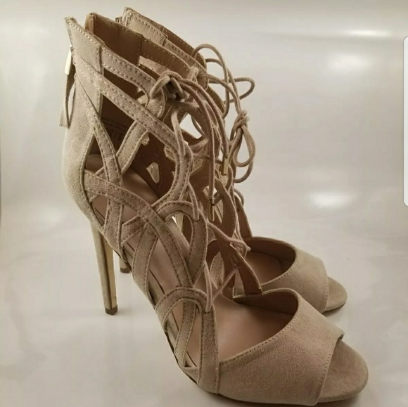 Sassy Open Toe lace-up heels - Picture 3 of 5